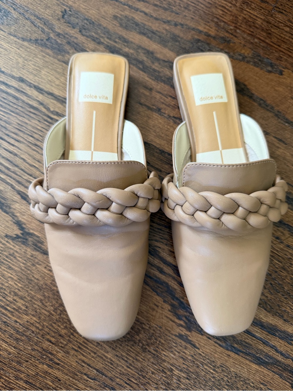 Dolce Vita Georgi Women's Beige Braided Leather Mules